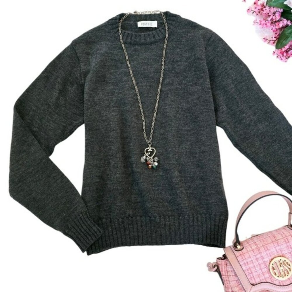 Barneys New York Women's Sweater Size 2 Charcoal Grey Made In Italy Pure Wool